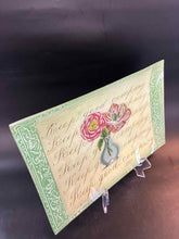 Load image into Gallery viewer, Glass Floral Lime Green Tray