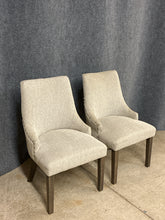 Load image into Gallery viewer, Pair of Grey Dining Chairs with Nailhead Trim