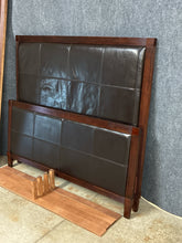 Load image into Gallery viewer, Transitional Queen Bed Frame with Faux Leather Upholstered Panels