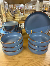 Load image into Gallery viewer, Dansk 23 Piece Stoneware Blue Dinnerware set