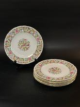Load image into Gallery viewer, Royal Crown Derby Floral Porcelain Gold Trim Multi-Color 6 Piece Plates
