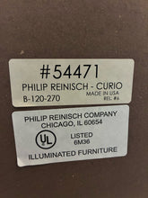 Load image into Gallery viewer, Philip Reinisch Lighted Oak Curio Display Cabinet