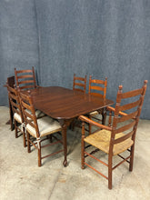 Load image into Gallery viewer, Traditional Cherry Dining Table &amp; 6 Ladderback Chairs
