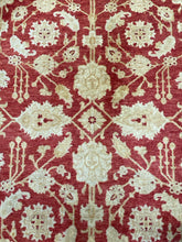 Load image into Gallery viewer, Hand-Knotted Wool Area Rug - Red &amp; Gold Floral