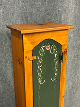 Load image into Gallery viewer, Rustic Pine Hand-Painted Floral Tall Storage Cabinet