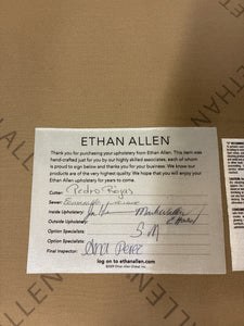 Ethan Allen Navy Buffalo Check Loveseat