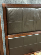 Load image into Gallery viewer, Transitional Queen Bed Frame with Faux Leather Upholstered Panels