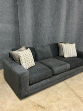 Load image into Gallery viewer, Oversized Charcoal Upholstered Sofa with Accent Pillows