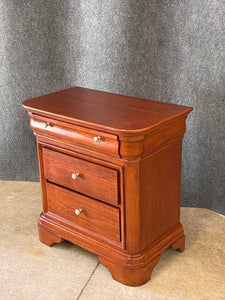 Cherry Wood 3-Drawer Nightstand