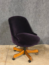 Load image into Gallery viewer, Purple Velvet Adjustable Height Swivel Office Chair