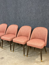 Load image into Gallery viewer, Set of 4 Coral Tweed Upholstered Dining Chairs