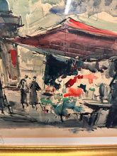 Load image into Gallery viewer, Rene-Maxime Choquet Original Paris Street Market Watercolor
