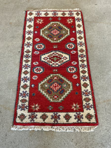 Hand-Knotted Wool Accent Rug