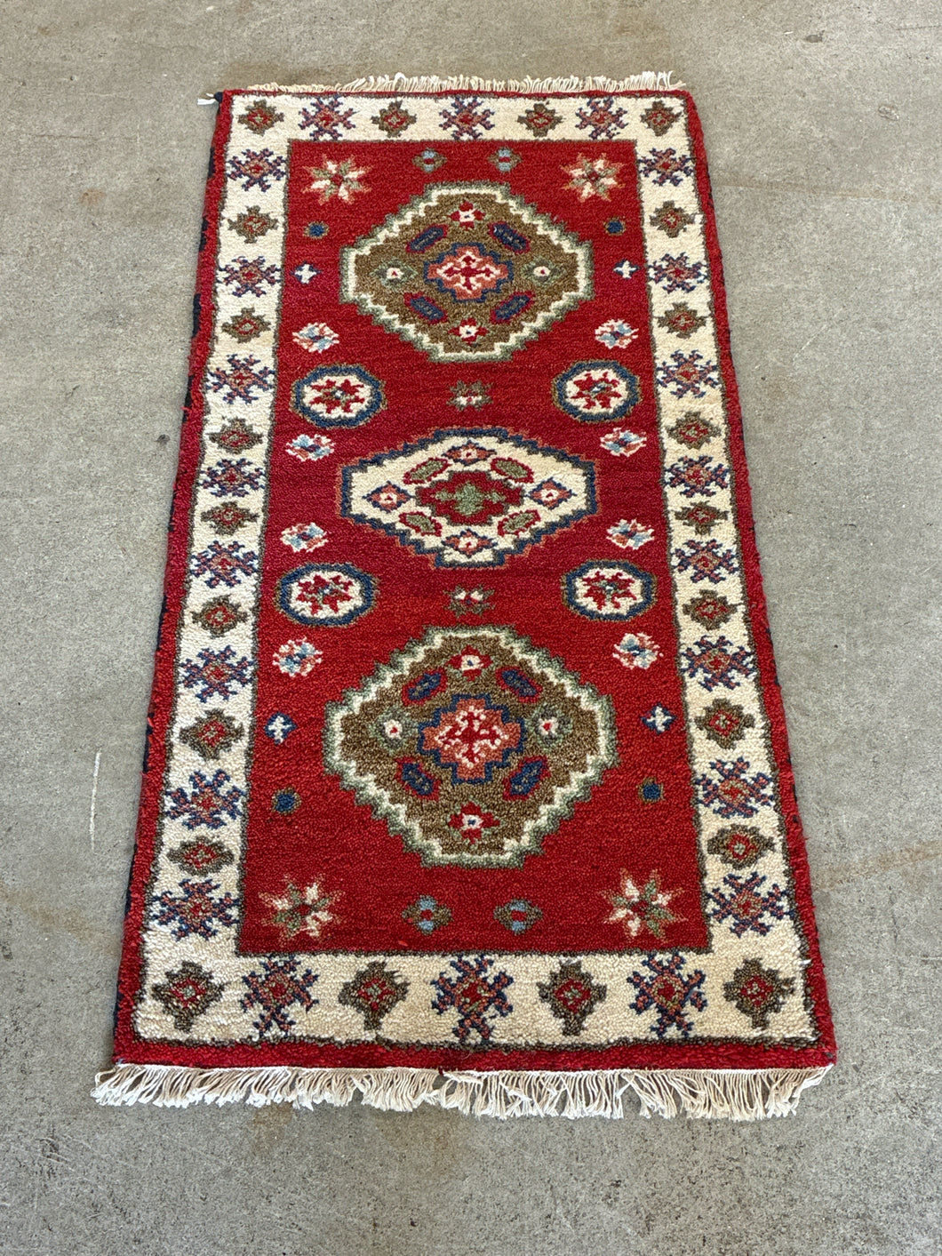 Hand-Knotted Wool Accent Rug