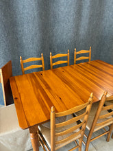 Load image into Gallery viewer, Brown Street Furniture Rustic Farmhouse Dining Set with 2 Leaf Extensions