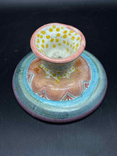 Load image into Gallery viewer, 1 Piece Mackenzie-Childs Ceramic Multi-Color Candle/Candleholder