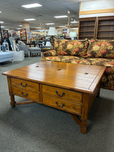 Load image into Gallery viewer, Lift-Top Rustic Storage Coffee Table With Drawers