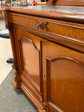 Load image into Gallery viewer, Antique Birdseye Maple Marble-Top Dresser w/ Mirror &amp; Carved Details
