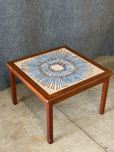 Load image into Gallery viewer, Mid-Century Teak and Ceramic Tile Side Table
