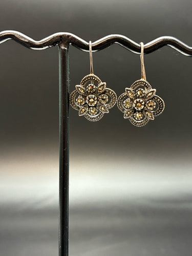 Judith Jack Sterling Silver Marcasite Pierced Earrings