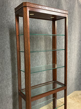 Load image into Gallery viewer, Lighted Mahogany Display Cabinet with Glass Shelves
