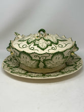 Load image into Gallery viewer, Olfaire Portugal 4 Piece Majolica Strawberry Leaf Soup Tureen with Lid,