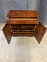 Load image into Gallery viewer, Pier 1 Imports Wood Bar Cabinet with Woven Rattan Panels