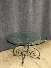 Load image into Gallery viewer, Scroll Iron &amp; Glass Round Dining Table
