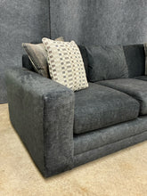 Load image into Gallery viewer, Oversized Charcoal Upholstered Sofa with Accent Pillows