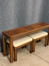 Load image into Gallery viewer, Drexel Heritage Console Table with Two Upholstered Benches