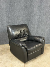 Load image into Gallery viewer, Natuzzi Italsofa Black Leather Swivel Reclining Chair