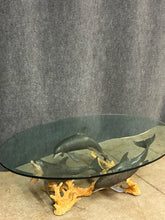Load image into Gallery viewer, Wyland Signed Limited Edition Glass-Top Dolphin Coffee Table