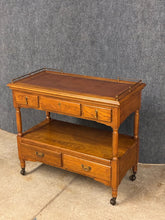 Load image into Gallery viewer, Vintage Oak Two-Tier Serving Cart