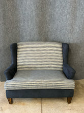 Load image into Gallery viewer, Flexsteel Blue/Grey Wingback Settee