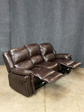 Load image into Gallery viewer, Brown Reclining Sofa