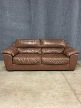 Load image into Gallery viewer, Klaussner Contemporary Brown Leather Sofa