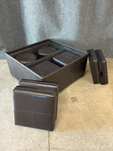 Load image into Gallery viewer, Leather Flip-Top Nested Ottoman Storage Set