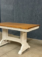 Load image into Gallery viewer, Oak-Top Dining Table, Wicker Base