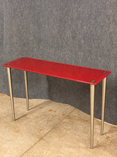 Load image into Gallery viewer, Modern Red Glass-Top Console Table