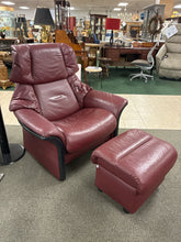 Load image into Gallery viewer, Ekornes Stressless Leather Eldorado Highback Reclining Chair With Storage Footst