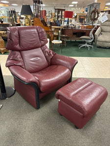 Ekornes Stressless Leather Eldorado Highback Reclining Chair With Storage Footst