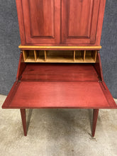 Load image into Gallery viewer, Ethan Allen Red Drop-Front Secretary Desk with Hutch