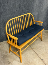 Load image into Gallery viewer, Oak Windsor Style Bench with Cushion