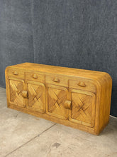 Load image into Gallery viewer, Vintage Rattan Wrapped Waterfall Credenza