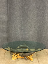 Load image into Gallery viewer, Wyland Signed Limited Edition Glass-Top Dolphin Coffee Table