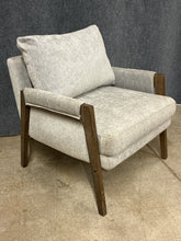 Load image into Gallery viewer, Modern Grey Upholstered Wood Trim Chair