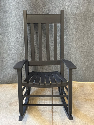 Traditional Black Slat-Back Wooden Rocking Chair
