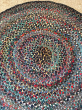 Load image into Gallery viewer, Round Multicolor Braided Rug