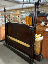 Load image into Gallery viewer, King Size Dark Wood Canopy Bed Frame
