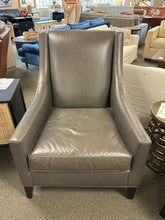 Load image into Gallery viewer, Mitchell Gold + Bob Williams "Cara Tall Chair" in Grey Leather